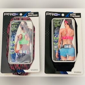 2 Pro Strength Active Waistband Smartphone holder Pink & Gray and Black